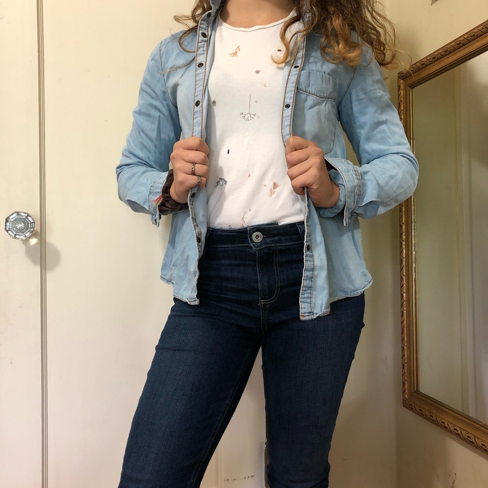 Zara girls light blue denim jacket